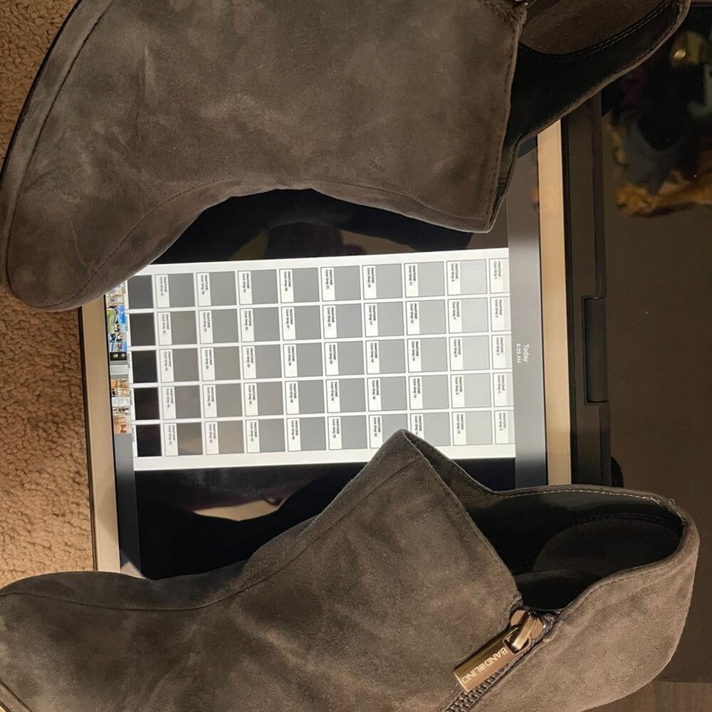 BANDILINO Grey Suede Platform Booties w/ zipper - Picture 7 of 7